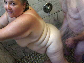 Showering with My marriageable BBW MILF with Saggy Tits Belly | xHamster