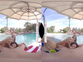Naughty America VR - Pool Party Turns into fantastic Foursome on Memorial Day