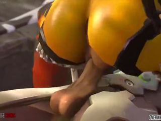 Lustful and Naughty Tracer from Overwatch gets Pussy.
