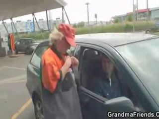 Gas station grandma fucked in the country